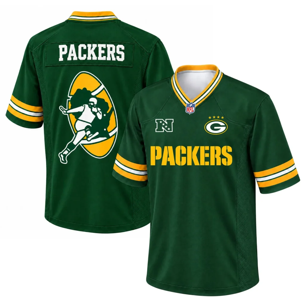Green Bay Packers Custom Men's Jersey Grit Fan Style