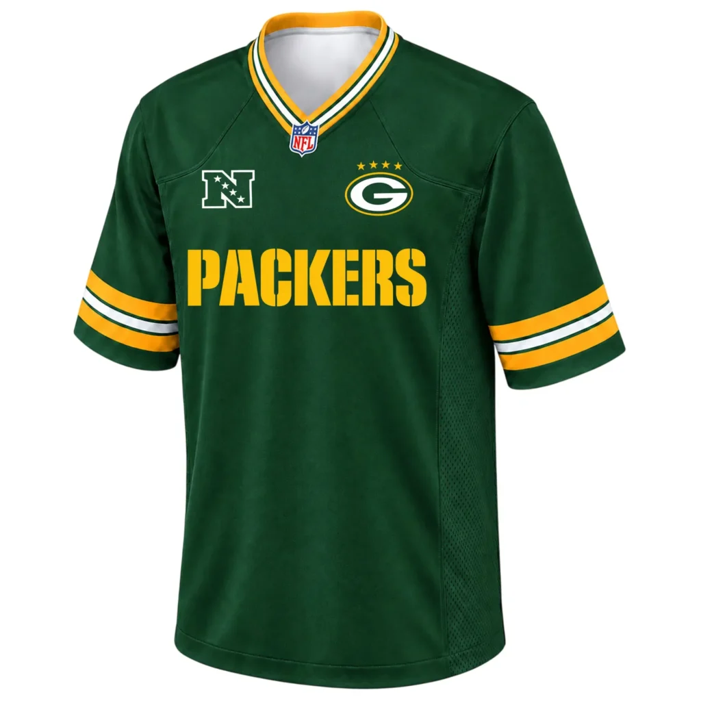 Green Bay Packers Custom Men's Jersey Grit Fan Style