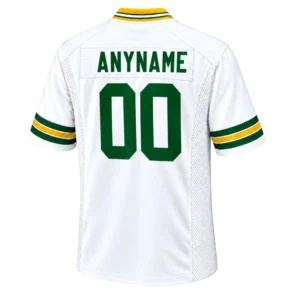 Green Bay Packers Rivalries Jersey White Custom Bold Name & Number