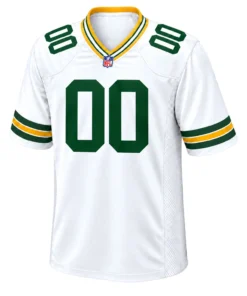 Green Bay Packers Rivalries Jersey White Custom Bold Name & Number