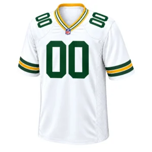Green Bay Packers Rivalries Jersey White Custom Bold Name & Number