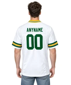Green Bay Packers Rivalries Jersey White Custom Bold Name & Number