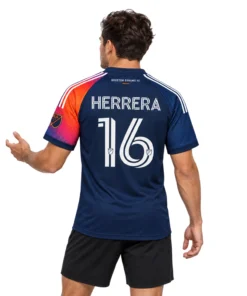 Hector Herrera Dynamo Jersey Powerful Blue Orange