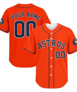 Houston Astros Custom Jersey Vibrant Orange Style