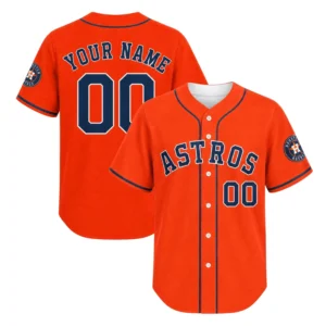 Houston Astros Custom Jersey Vibrant Orange Style