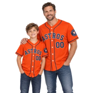 Houston Astros Custom Jersey Vibrant Orange Style