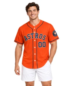 Houston Astros Custom Jersey Vibrant Orange Style