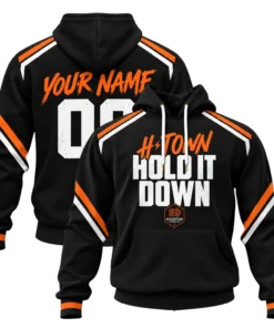 Houston Dynamo Custom Hoodie Bold H Town Black Orange