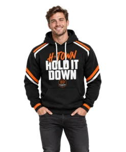 Houston Dynamo Custom Hoodie Bold H Town Black Orange