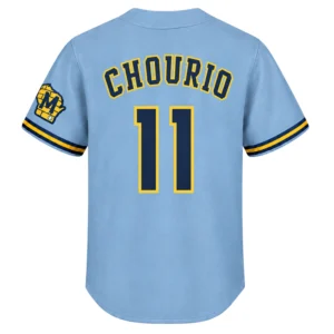 Jackson Chourio Powder Blue Jersey Dynamic Road Style