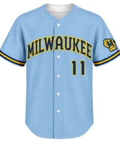 Jackson Chourio Powder Blue Jersey Dynamic Road Style