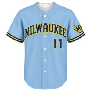 Jackson Chourio Powder Blue Jersey Dynamic Road Style