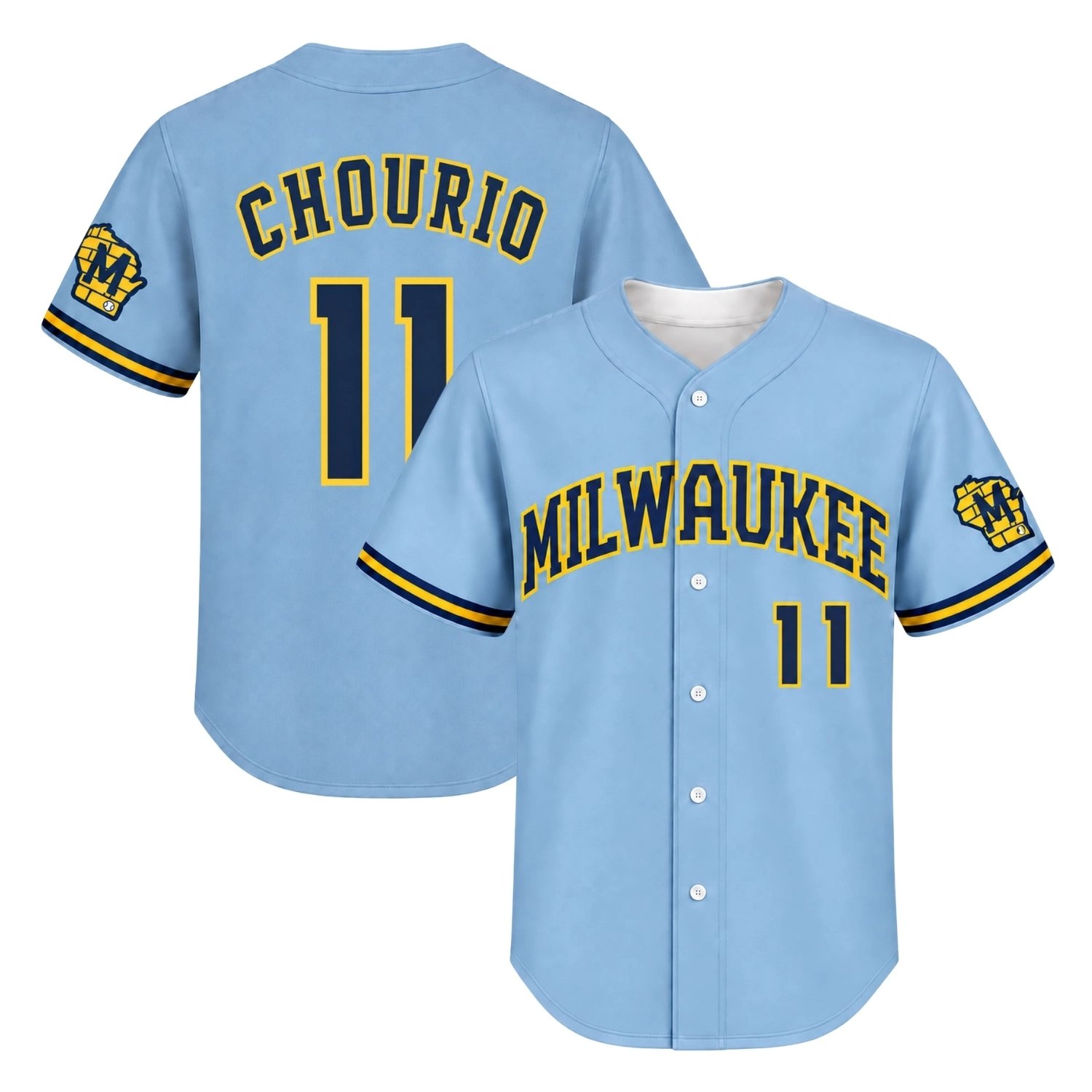 Jackson Chourio Powder Blue Jersey Dynamic Road Style
