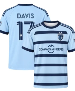 Jake Davis Sporting KC Jersey Strong Light Blue