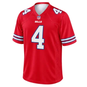 James Cook III Red Bills Jersey Bold Player Look
