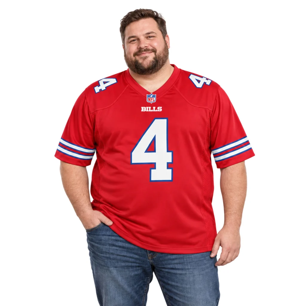 James Cook III Red Bills Jersey Bold Player Look