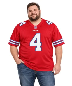 James Cook III Red Bills Jersey Bold Player Look