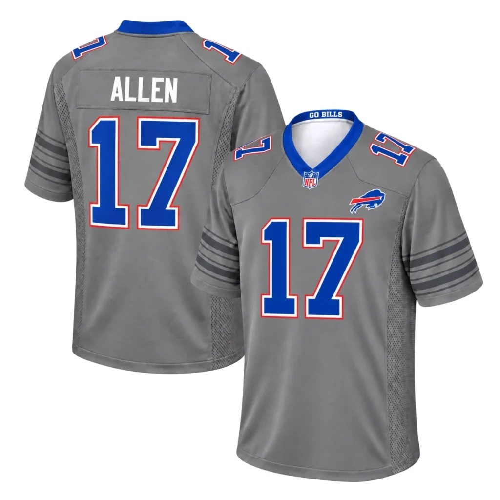 Josh Allen Gray Jersey Powerful Nickel City Design