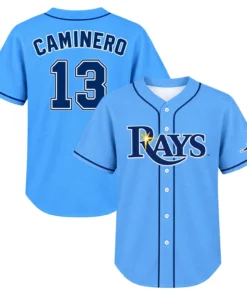 Junior Caminero TB Rays Blue Jersey Inspiring Wear