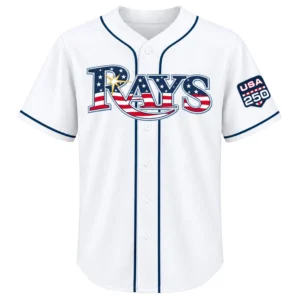 Junior Caminero USA Flag Jersey – Elite TP Rays Fan Tee