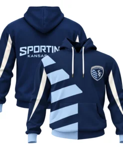 Kansas City Soccer Hoodie Bold Navy Light Blue