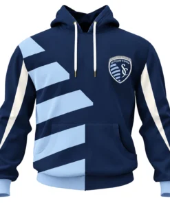 Kansas City Soccer Hoodie Bold Navy Light Blue