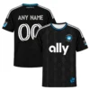 Kids Charlotte FC Black Jersey Custom Player Vibrant Gift