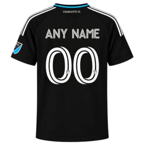 Kids Charlotte FC Black Jersey Custom Player Vibrant Gift