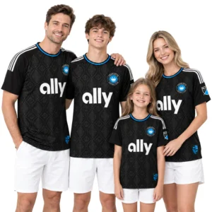 Kids Charlotte FC Black Jersey Custom Player Vibrant Gift