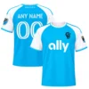 Kids Charlotte FC Blue Jersey Custom Player Vibrant Gift