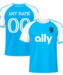 Kids Charlotte FC Blue Jersey Custom Player Vibrant Gift
