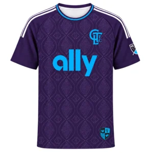 Kids Charlotte FC Purple Jersey Custom Player Bold Style