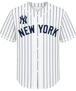 Kids New York Yankees White Jersey Custom Player Bold Stripes Style