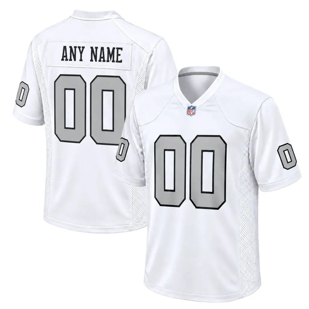 Las Vegas Raiders White Jersey 2026 - Custom Player Vibrant NFL game day