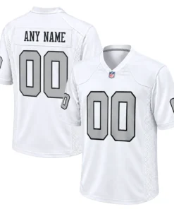 Las Vegas Raiders White Jersey Custom Player Vibrant NFL game day