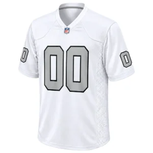 Las Vegas Raiders White Jersey Custom Player Vibrant NFL game day