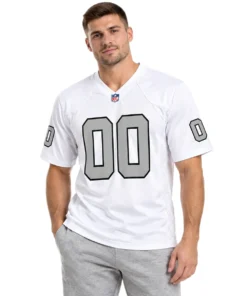 Las Vegas Raiders White Jersey Custom Player Vibrant NFL game day