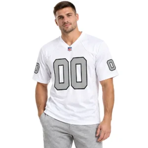 Las Vegas Raiders White Jersey Custom Player Vibrant NFL game day
