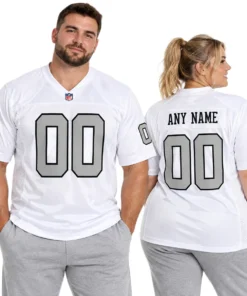 Las Vegas Raiders White Jersey Custom Player Vibrant NFL game day