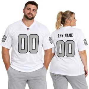 Las Vegas Raiders White Jersey Custom Player Vibrant NFL game day