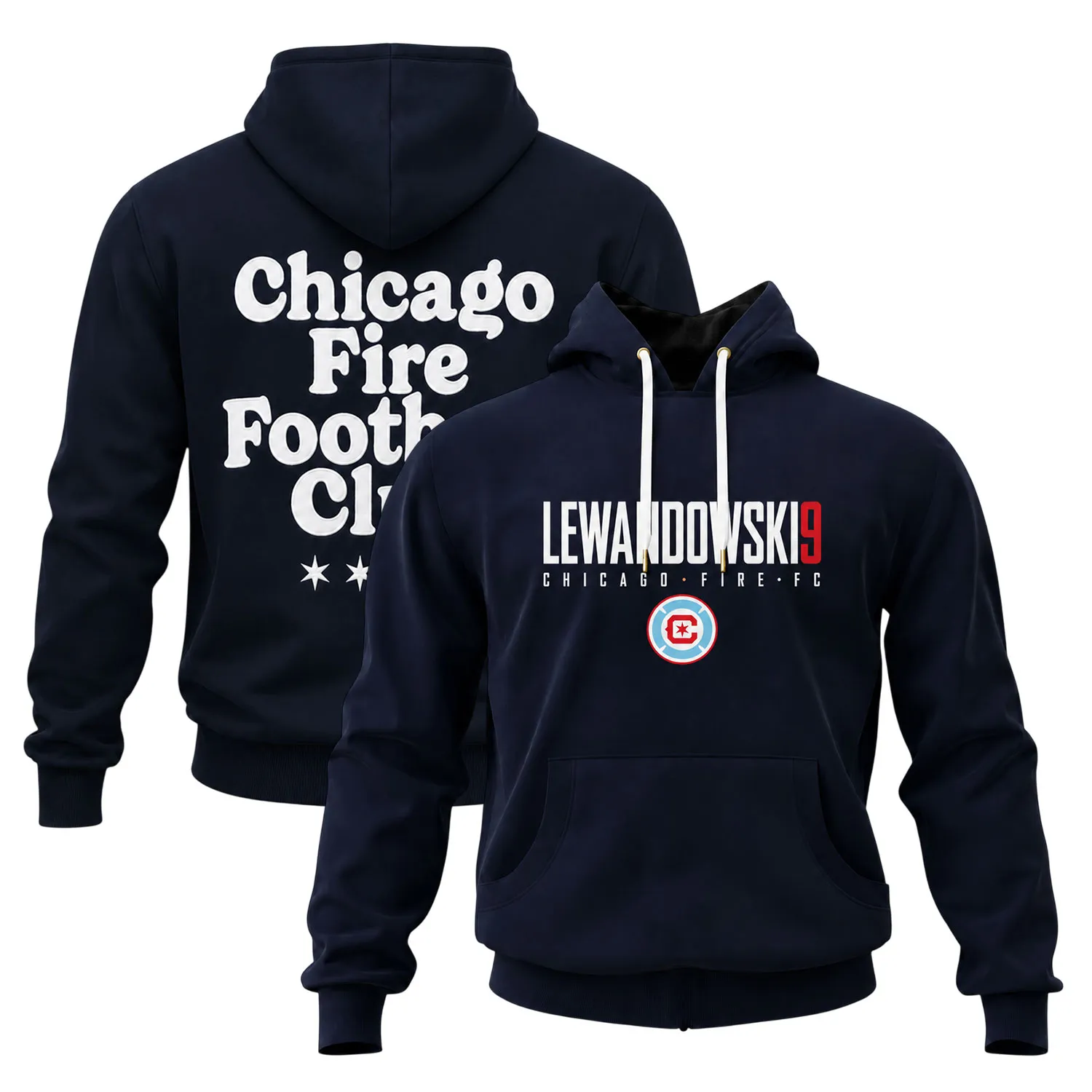 Lewandowski Chicago Fire Navy Hoodie Elite Fanwear