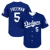LA Dodgers Freddie Freeman Blue Jersey Bold Adult Kids