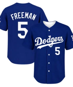 LA Dodgers Freddie Freeman Blue Jersey Bold Adult Kids