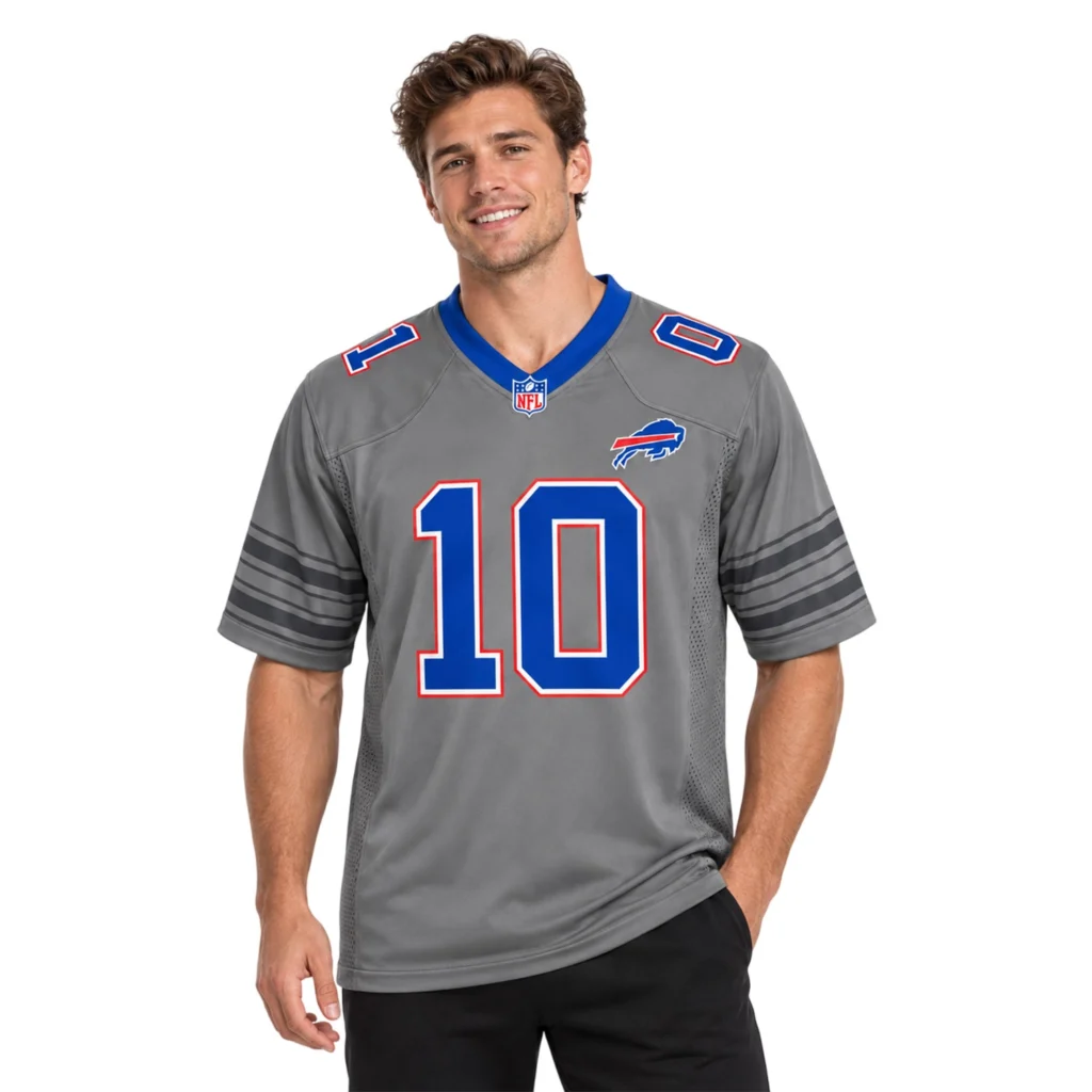 Men's Buffalo Bills Khalil Shakir Jersey Powerful Gray Look