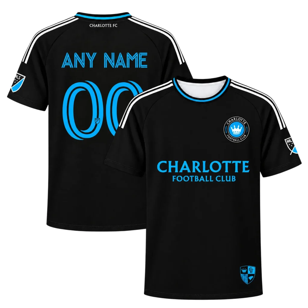 Men's Charlotte FC Black Jersey Custom Player Elite Style