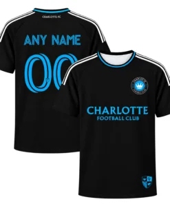 Men's Charlotte FC Black Jersey Custom Player Elite Style