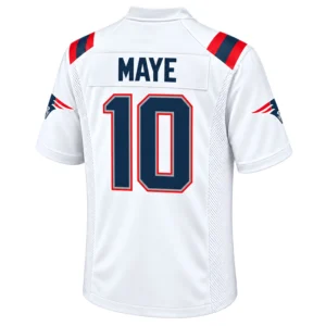Men's Drake Maye Patriots Jersey Remarkable White Style