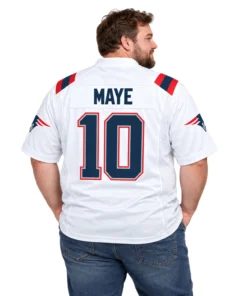 Men's Drake Maye Patriots Jersey Remarkable White Style