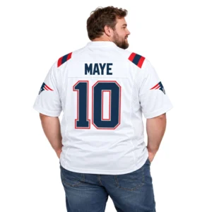 Men's Drake Maye Patriots Jersey Remarkable White Style