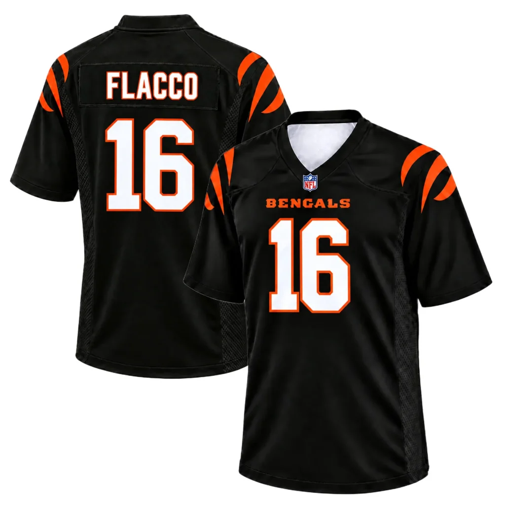 Men's Joe Flacco Bengals Black Jersey Game Day Elite